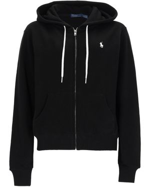 Polo Ralph Lauren Felpa Con Zip E Logo - Black