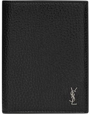 Saint Laurent Portacarte Con "Cassandre" - Black