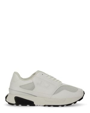 DIESEL Sleek Off- Trainers With Calf Leather Accents - White