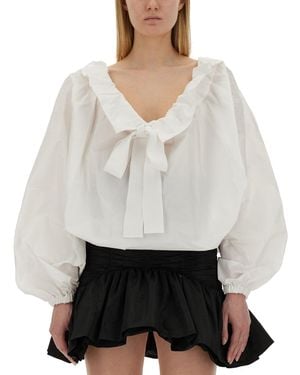 Patou Top With Balloon Sleeves - White