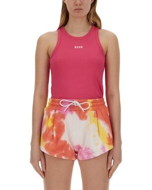 MSGM Tops With Logo - Red