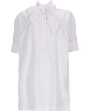 Dries Van Noten Camicia Con Dettaglio Sciarpa - White