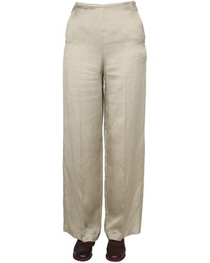Alysi Satin Trousers - Natural