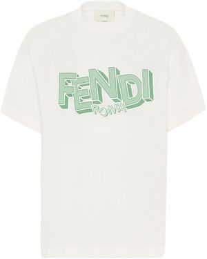 Fendi T Shirt With Logo - White