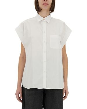 Paul Smith Cotton Shirt With Short Rolled Sleeves - White