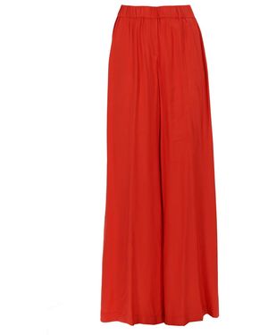 Nude Pantalone A Gamba Ampia - Red