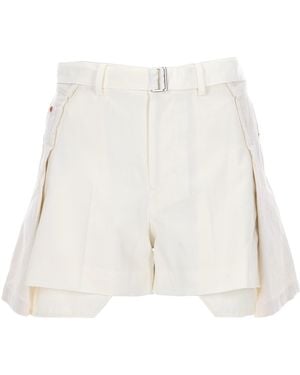 Sacai Shorts Con Dettagli - White
