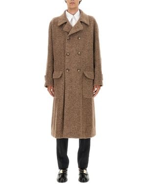 Dolce & Gabbana Double-Breasted Wool Blend Jacket - Natural