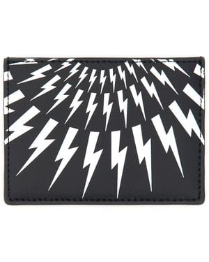 Neil Barrett Fair-Isle Card Holder - Black