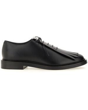 Max Mara Elegant Leather Derby Dress Shoes For - Black