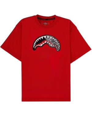 Sprayground T-Shirt Con Grafica Shark - Red