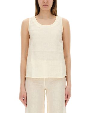 120% Lino Linen Top - White