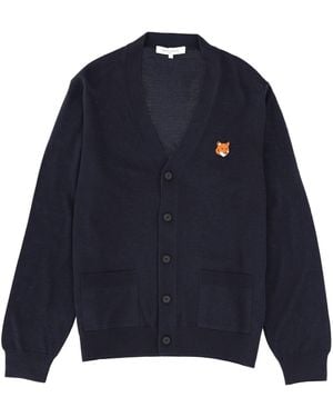 Maison Kitsuné Logo Cardigan - Blue