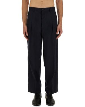 Marni High-Waisted Wide Leg Trousers With Pleated Front - Blue