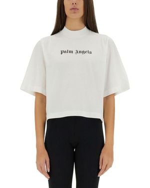 Palm Angels T-Shirt With Logo - White