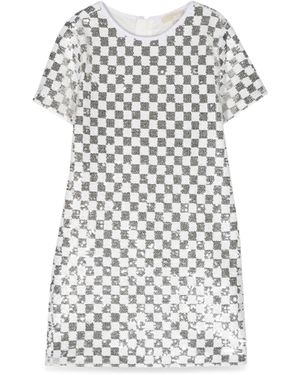 Michael Kors Mc Chequered Dress - White