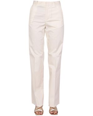 DSquared² Tailored Straight Leg Trousers With Hook - Natural