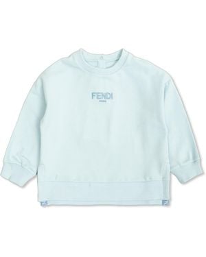Fendi Sweatshirt With Logo - Blue