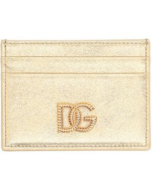 Dolce & Gabbana Leather Card Holder Wallets & Purses - Natural