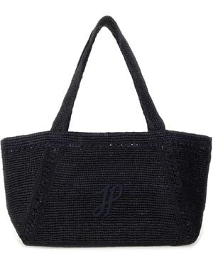 Patou Large Jp Monogram Trapeze-Design Tote Bag - Black