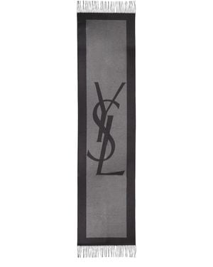 Saint Laurent Sciarpa Cassandre - Gray