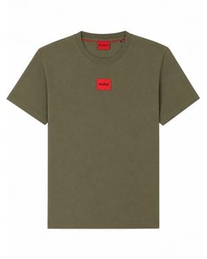 HUGO T-Shirt Con Patch Logo - Green