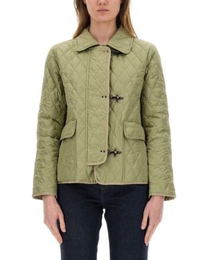 Fay 3-Hook Nylon Quilted Jacket - Green