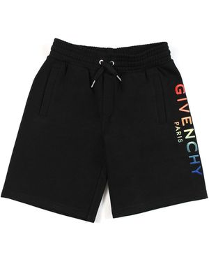 Givenchy Shorts Bermuda Del Logo Multicolore - Nero