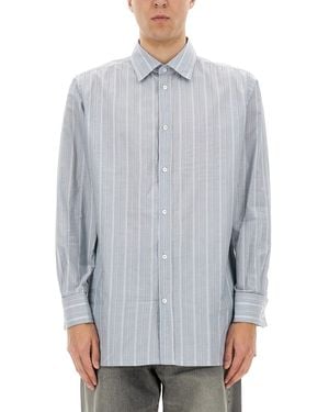 Maison Margiela Classic Striped Button-Down Shirt - Grey