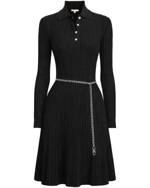MICHAEL Michael Kors Michael By Michael Kors Polo Shirt Dress With Belt - Black