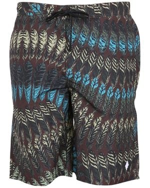 Marcelo Burlon Logo Print Boxer Swimsuit - Grey