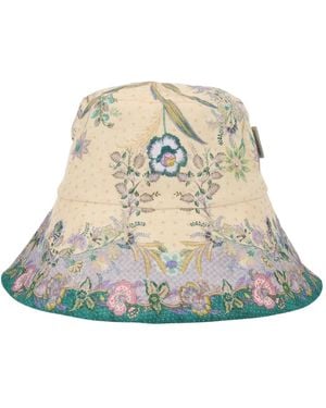 Zimmermann Cappello Bucket Con Tesa Larga Stampato - Natural
