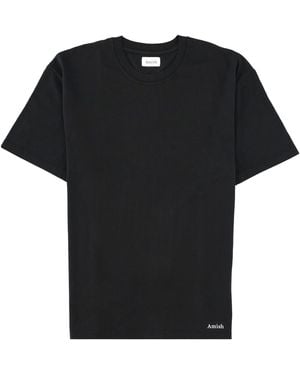 AMISH T-Shirt Con Micro Logo - Black