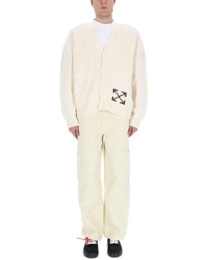 Off-White c/o Virgil Abloh Arrow Stitch Cardigan - White