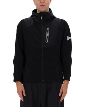 and wander Minimalist Jacket With Hood - Black
