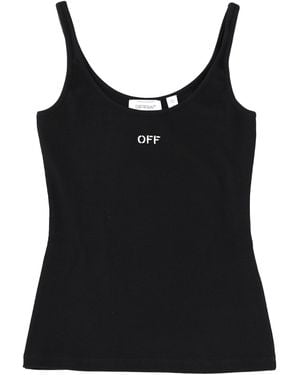 Off-White c/o Virgil Abloh Logo Scoop Neck Top - Black