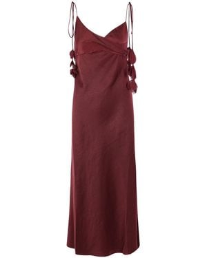Self-Portrait Long Dress Polyester - Purple