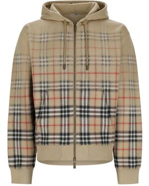 Burberry Felpa Con Stampa Check - Multicolor