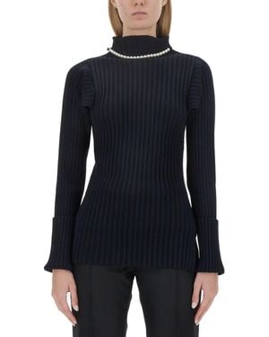 Philosophy Di Lorenzo Serafini Ribbed Stretch Knit Top - Blue