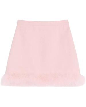 Valentino Miniskirt With Feathers - Pink