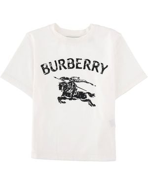 Burberry T-Shirt Con Stampa Logo - White