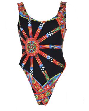 Dolce & Gabbana Costume Intero Olimpionico Stampa Carretto - Red