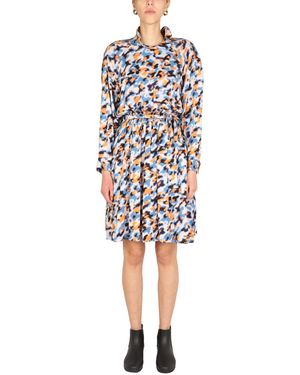 KENZO Abstract Mock Collar Dress - White