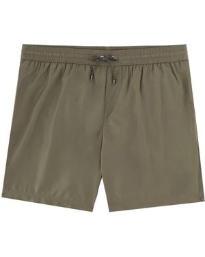 Dolce & Gabbana Mid-Length Swim Trunks With Logo Tag - Green