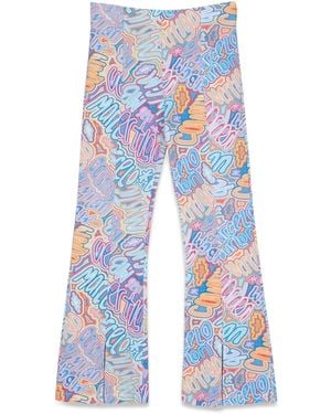 Marcelo Burlon Flare Split Cuffs Pants - Blue