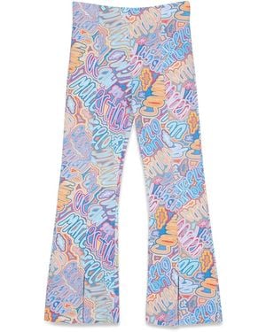 Marcelo Burlon Flare Split Cuffs Pants - Blue