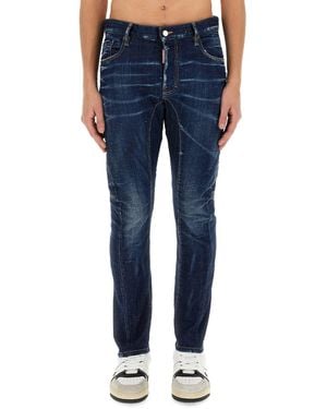 DSquared² Skinny Fit Biker Jeans - Blue