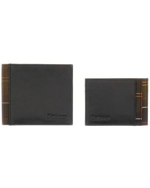 Barbour Set With Wallet And Card Holder - Black