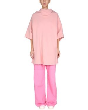 Raf Simons Draped Neck Wool Blend Dress - Pink