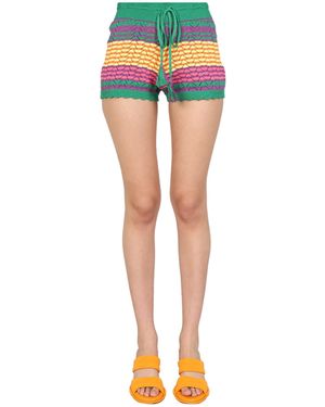 Gallo Stripe Pattern Shorts - Blue